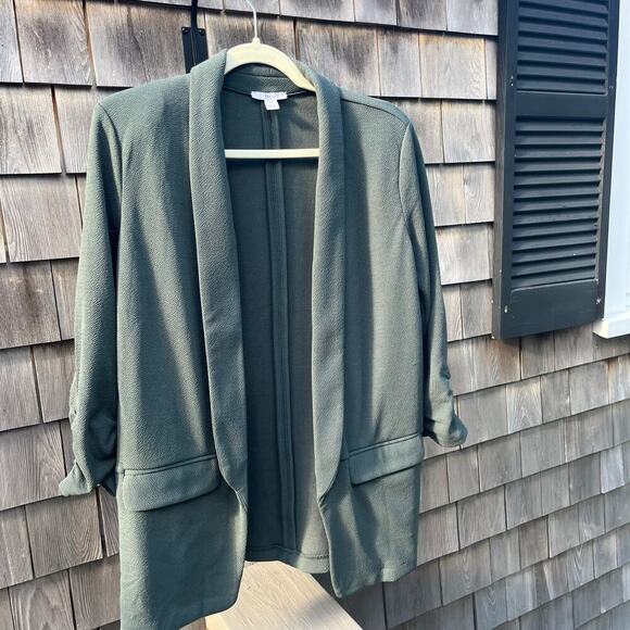 Bar III Sweaters - BAR III, Open Sweater, Dress Jacket, Green, Medium, Shoulder Pads
